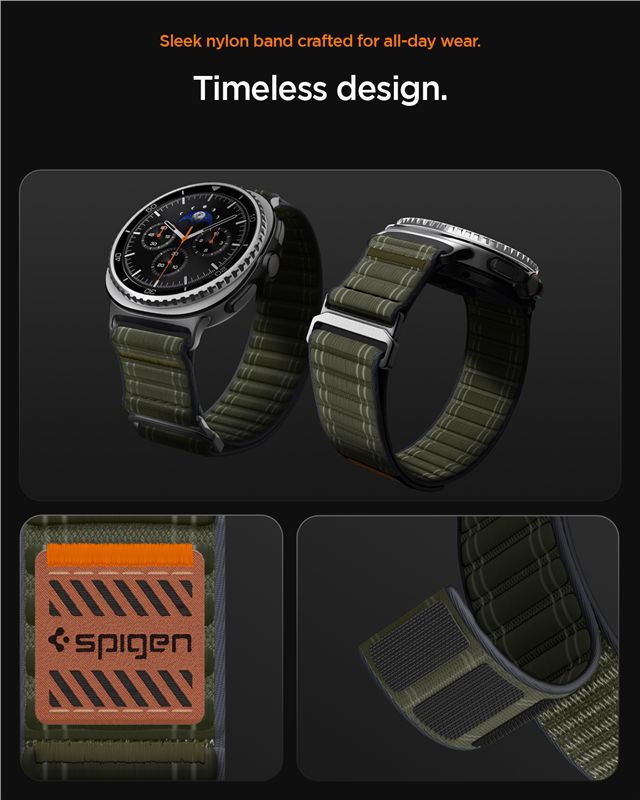 Spigen Fabric Band (hook-and-loop), green - Samsung Galaxy Watch 9/8 46mm/44mm/40mm
