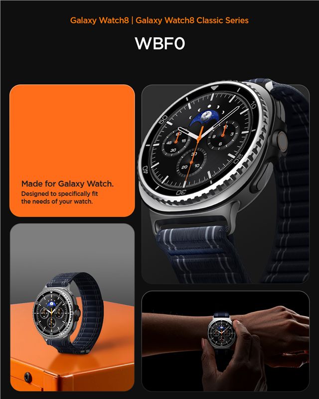 Spigen Fabric Band (hook-and-loop), navy - Samsung Galaxy Watch 9/8 46mm/44mm/40mm