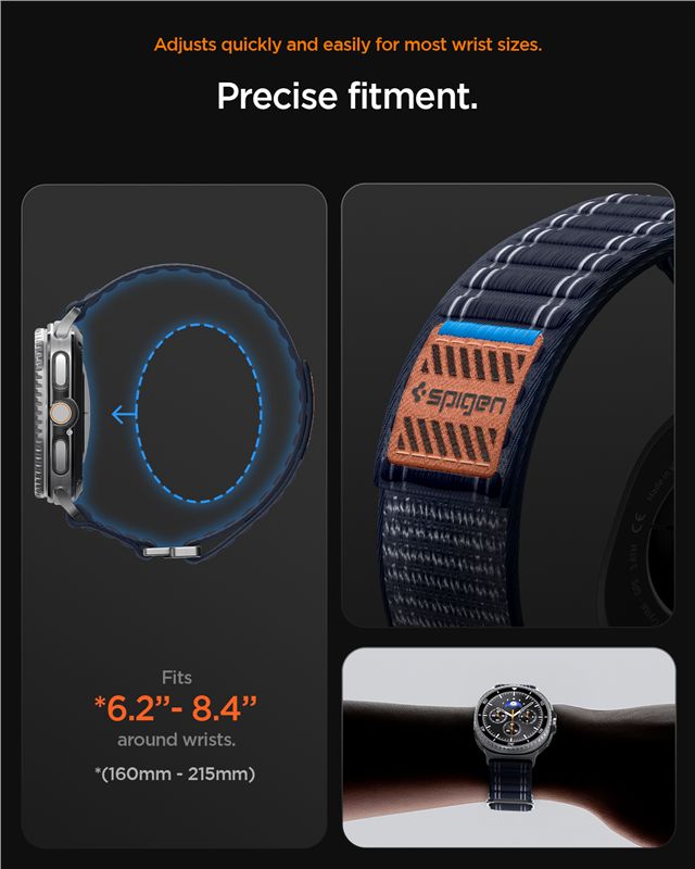 Spigen Fabric Band (hook-and-loop), navy - Samsung Galaxy Watch 9/8 46mm/44mm/40mm