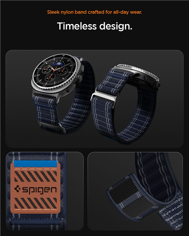 Spigen Fabric Band (hook-and-loop), navy - Samsung Galaxy Watch 9/8 46mm/44mm/40mm