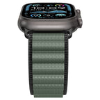 Spigen Fabric Band (hook), čierno-zelený – Apple Watch 49mm/46mm/45mm/44mm