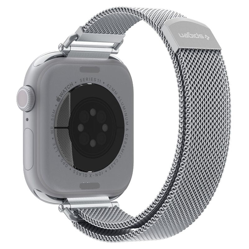 Spigen Metal Band, strieborný - Apple Watch 42mm/41mm/40mm