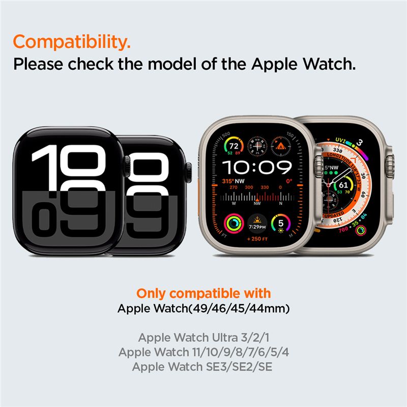 Spigen Silicone Band, orange - Apple Watch 49mm/46mm/45mm/44mm