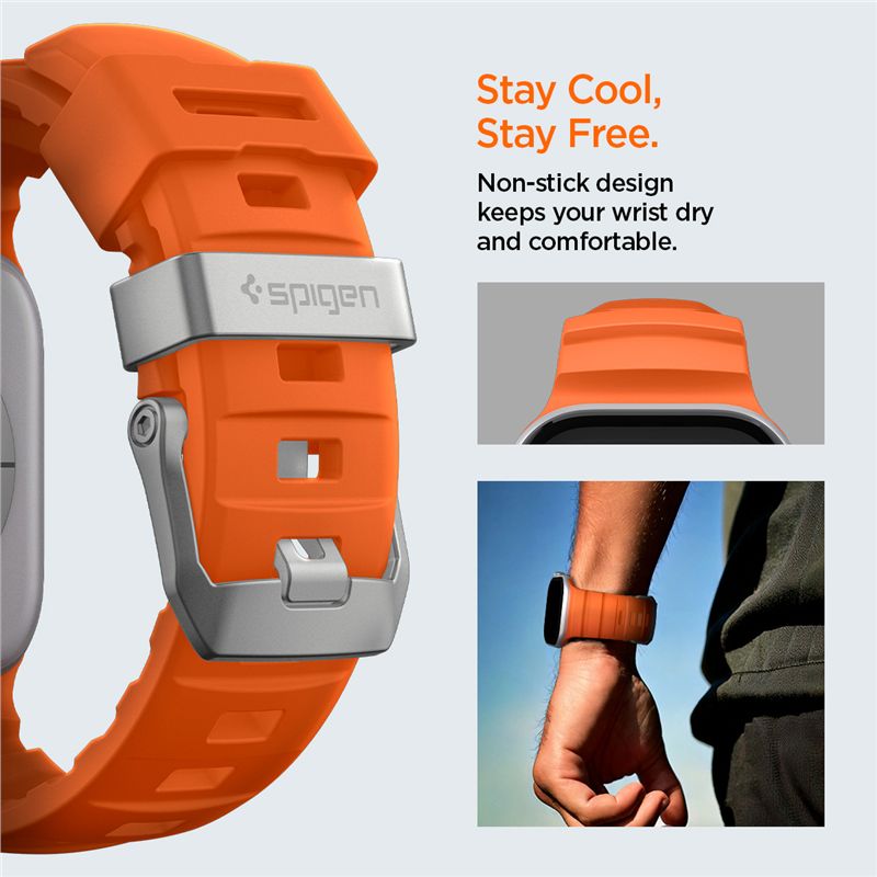Spigen Silicone Band, orange - Apple Watch 49mm/46mm/45mm/44mm