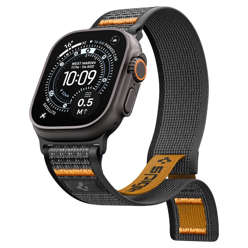 Spigen Athlex Air 2 Active Band, čierna oranžová - Apple Watch 49mm/46mm/45mm/44mm