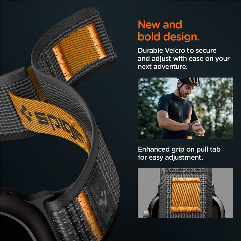 Spigen Athlex Air 2 Active Band, čierna oranžová - Apple Watch 49mm/46mm/45mm/44mm