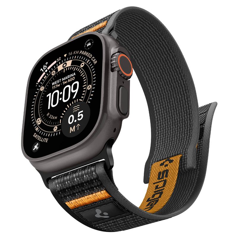 Spigen Athlex Air 2 Active Band, čierna oranžová - Apple Watch 49mm/46mm/45mm/44mm