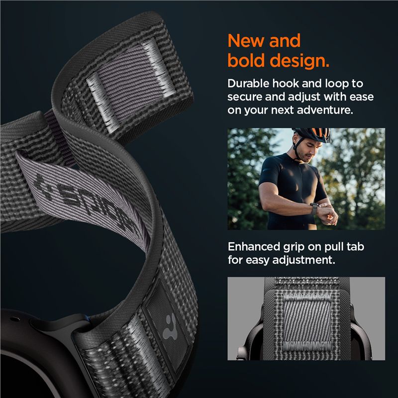 Spigen Athlex Air 2 Active Band, black gray - Apple Watch 49mm/46mm/45mm/44mm