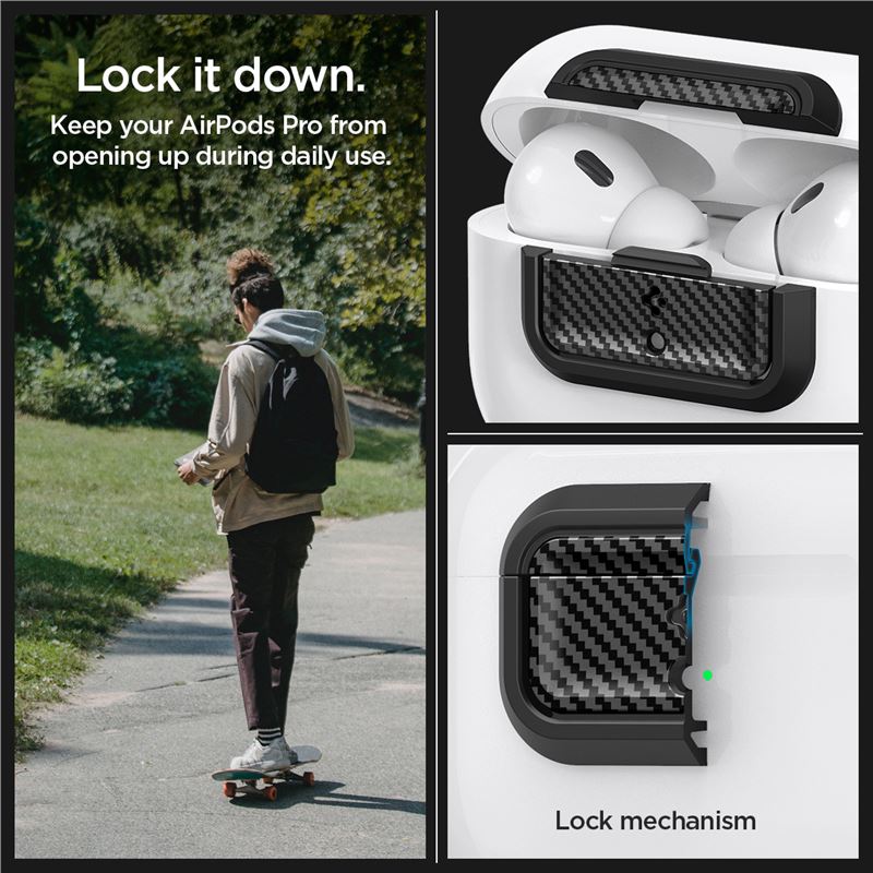 Spigen Lock Fit M, carbon - AirPods Pro (2nd/1st Gen)