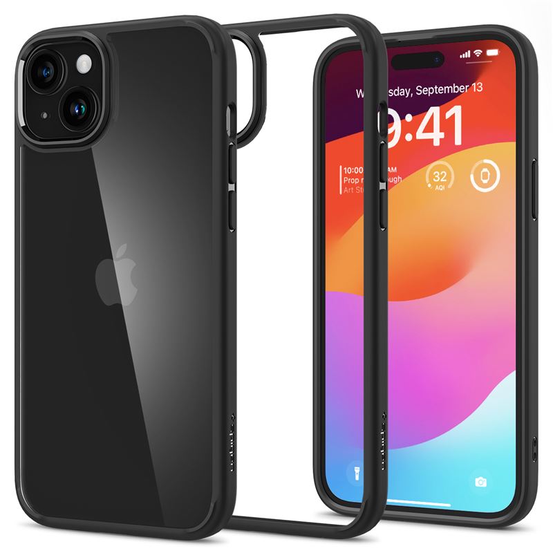 Spigen Ultra Hybrid, matte black - iPhone 15