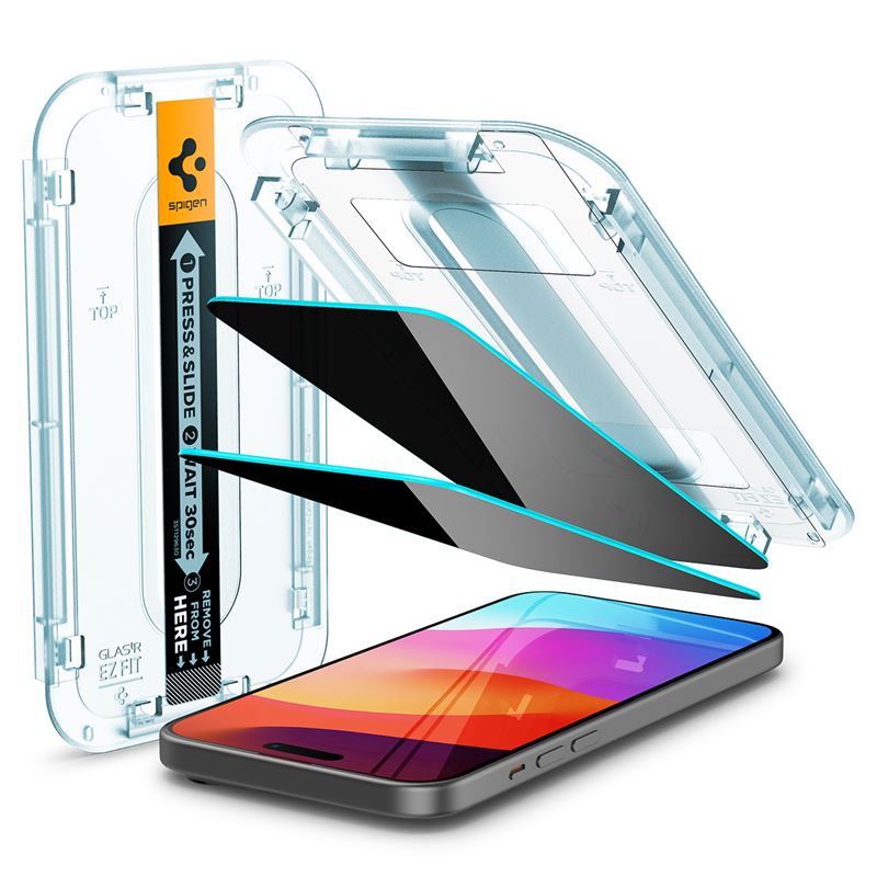 Spigen Glass tR EZ Fit (Privacy) 2 Pack - iPhone 16/15