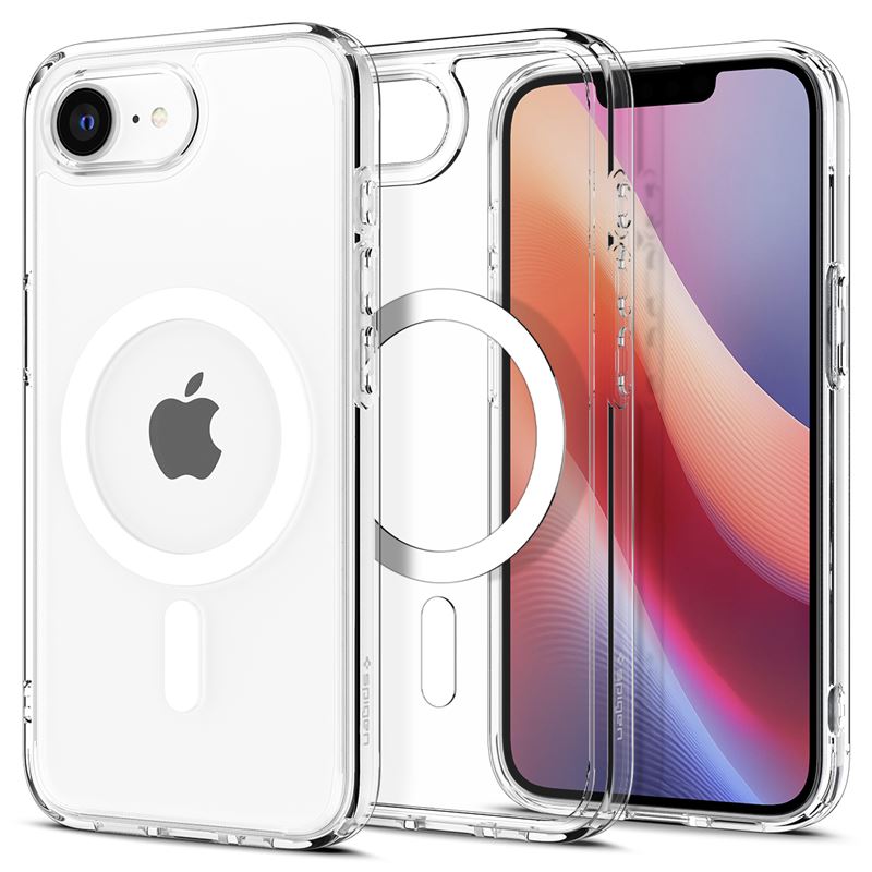 Spigen Crystal Hybrid MagSafe, čisto biela – iPhone 17e/16e