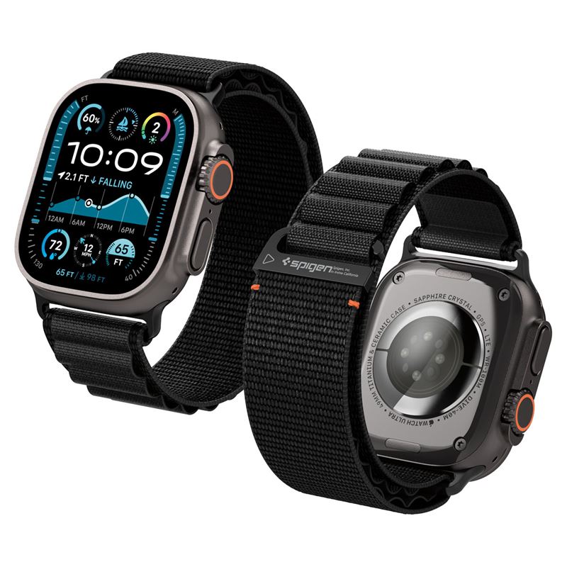 Spigen Fabric Band (hook), black - Apple Watch 49mm/46mm/45mm/44mm