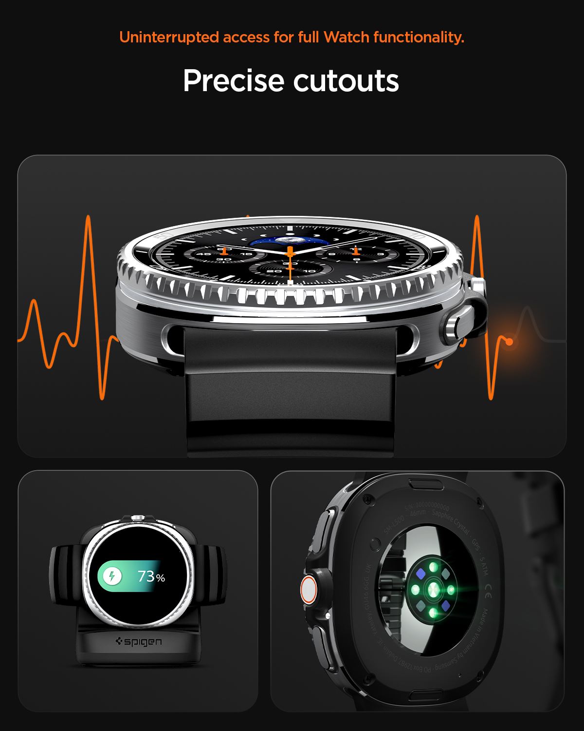 Spigen Silicone Band, black - Samsung Galaxy Watch 8 46mm/44mm/40mm (20)