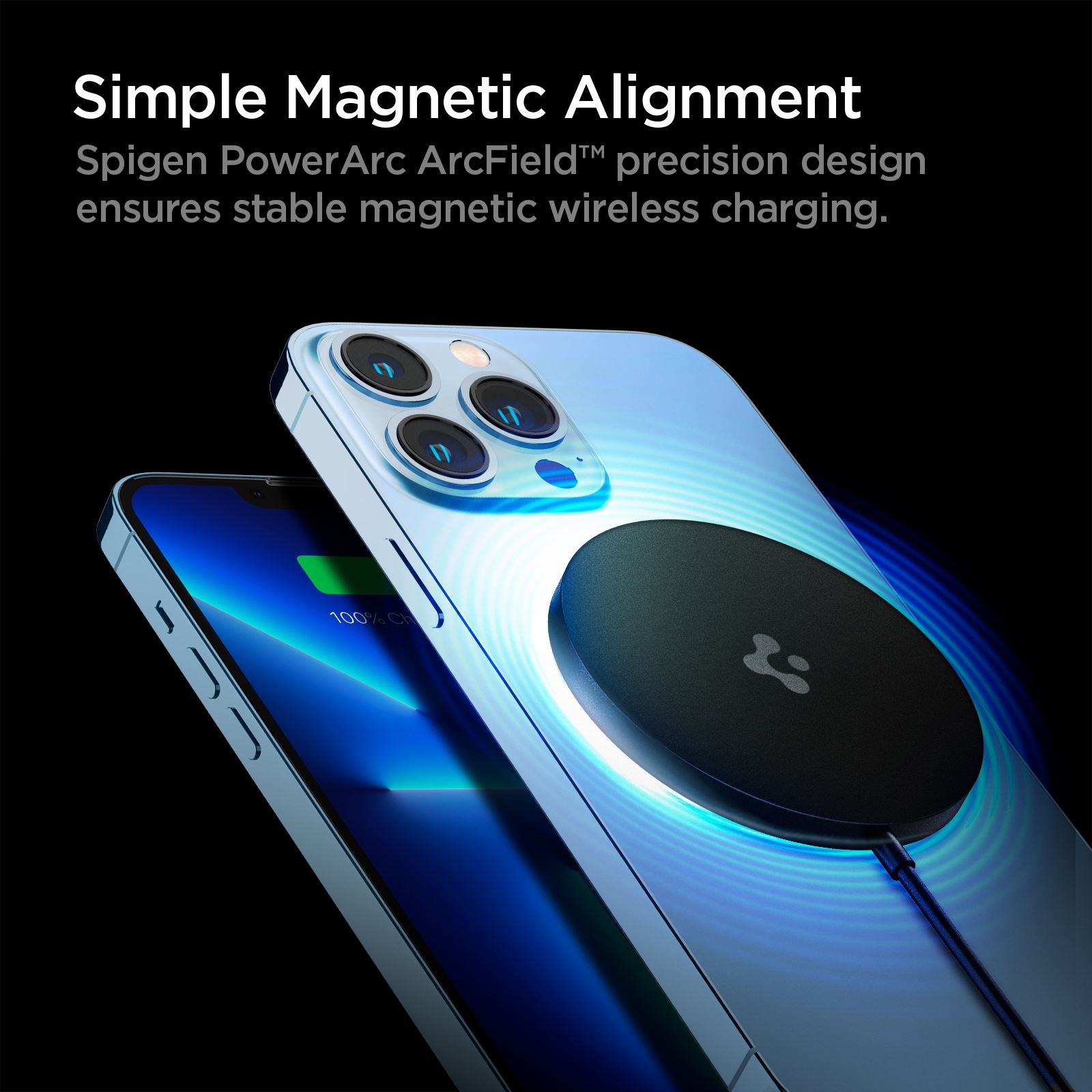 Spigen Power Arc ArcField Magnetic Wireless Charger, black - Fast Charging/7.5W (2)