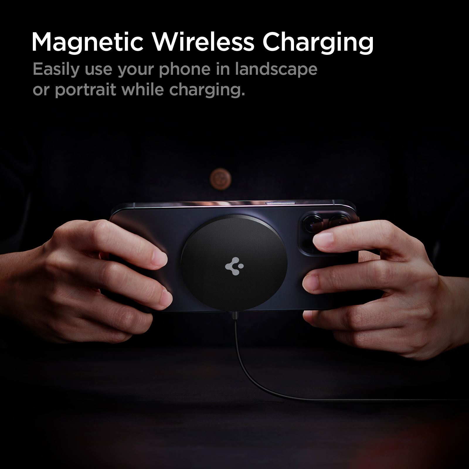 Spigen Power Arc ArcField Magnetic Wireless Charger, black - Fast Charging/7.5W (7)