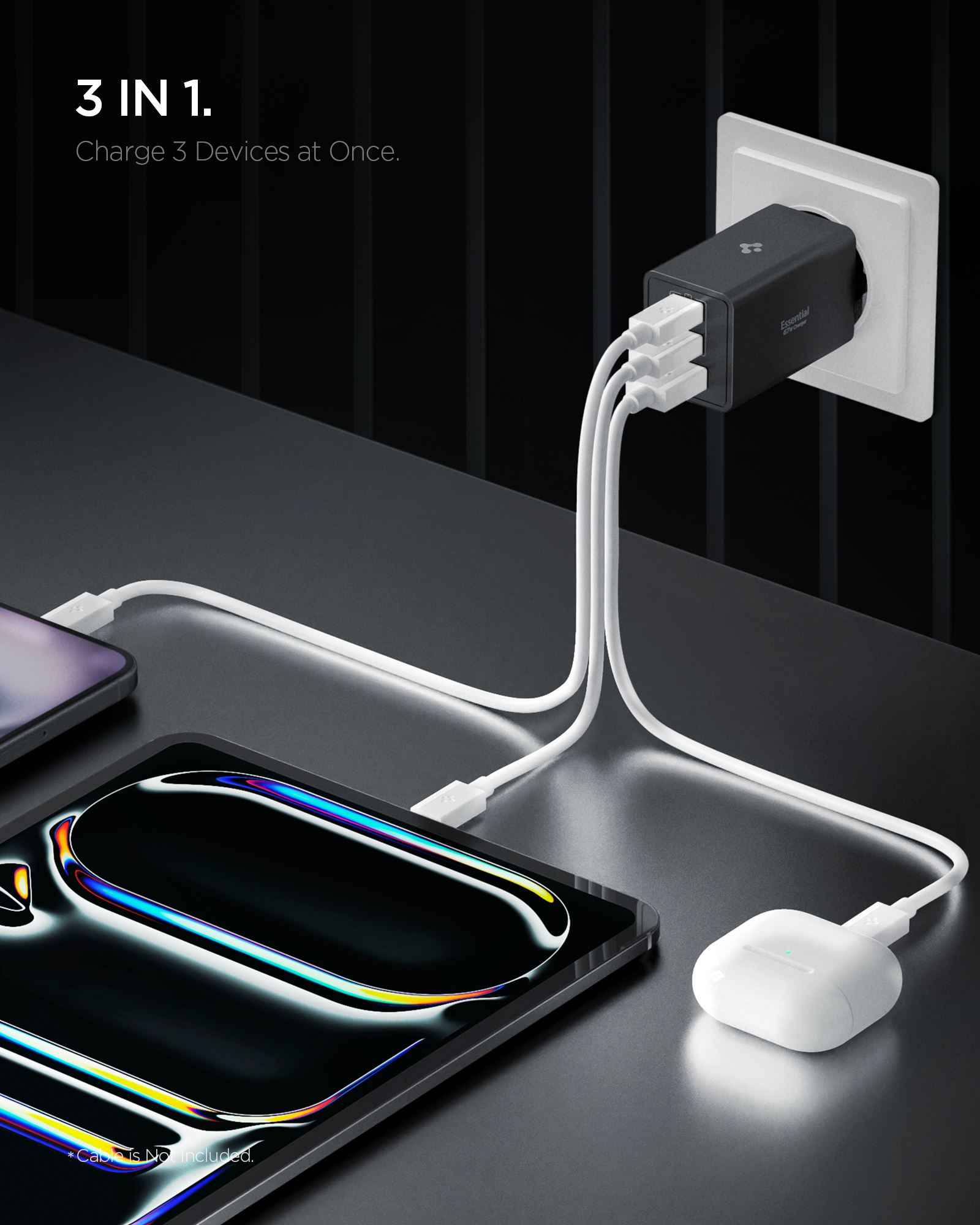 Spigen Essential 67W Wall Charger EE673EU, black (3)