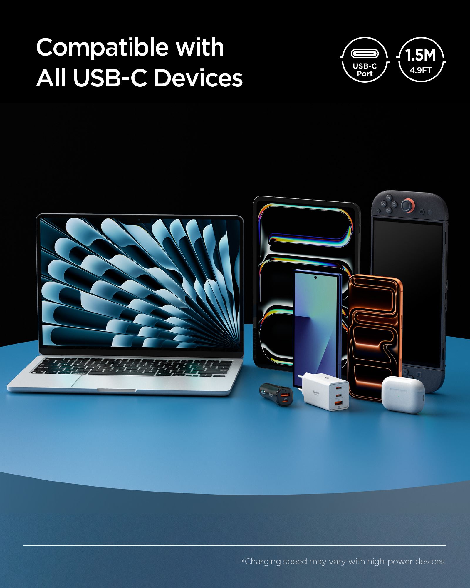 Spigen Essential USB C to USB C 100W Fabric Cable, white EB10015CC (8)