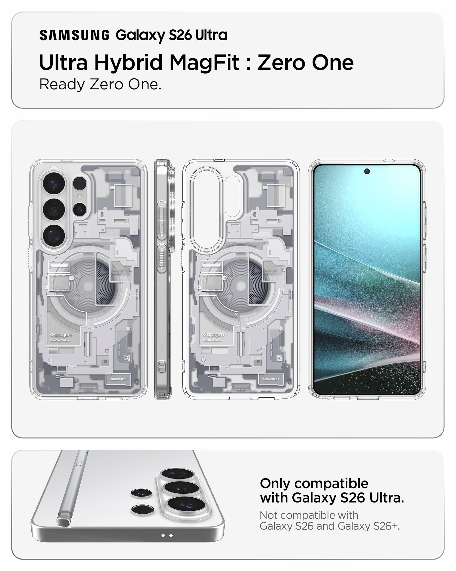 Spigen Ultra Hybrid MagSafe, zero one white - Samsung Galaxy S26 Ultra (16)