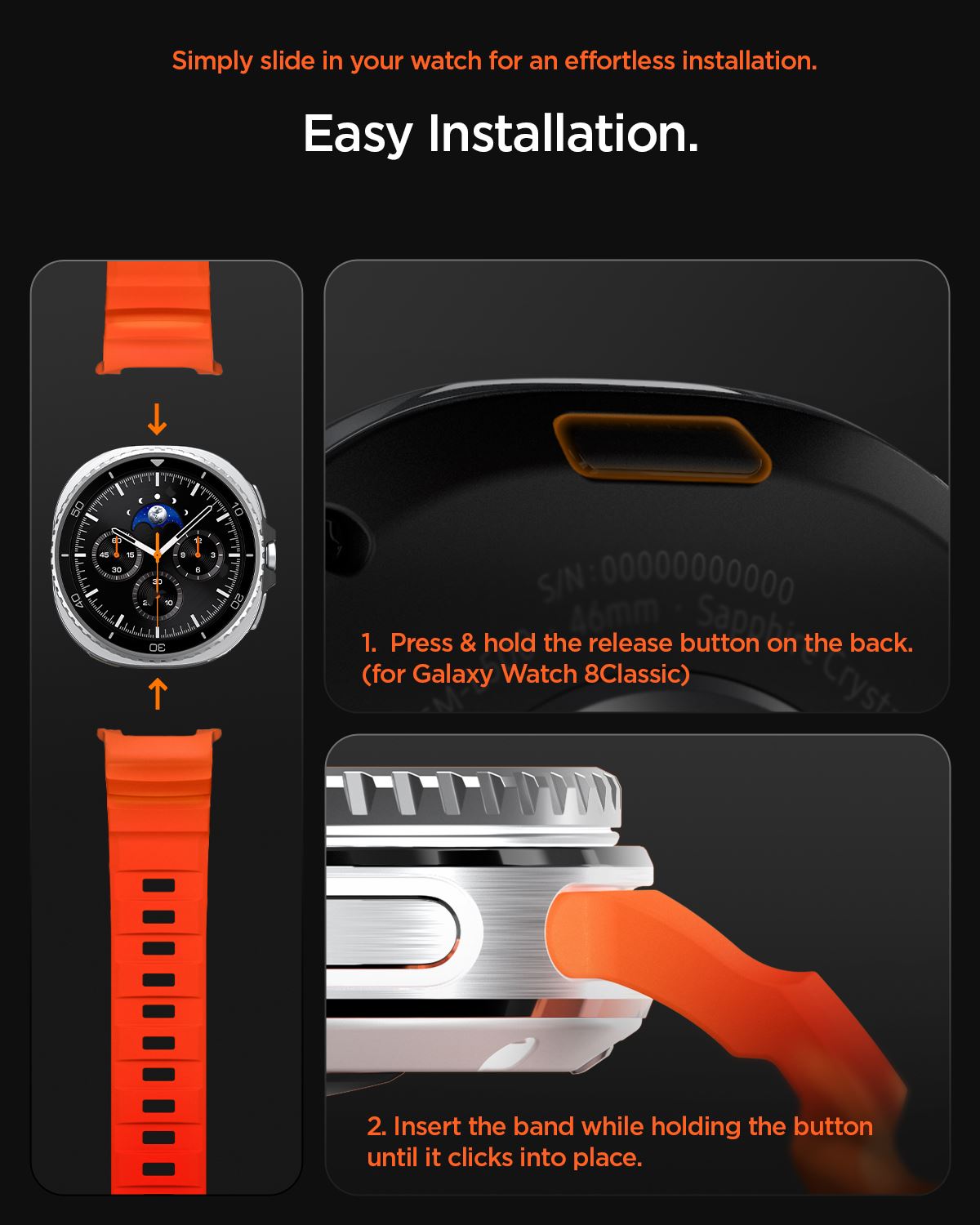 Spigen Silicone Band, orange - Samsung Galaxy Watch 8 46mm/44mm/40mm (21)