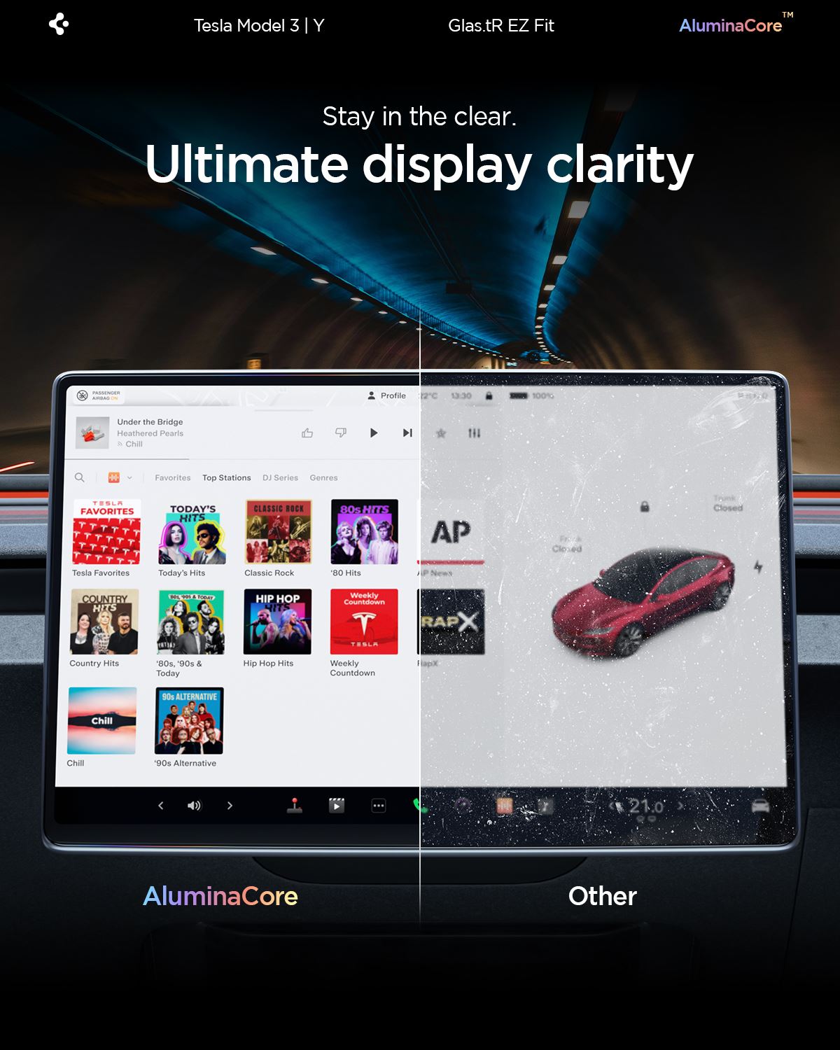 Spigen EZ Fit Clear Transparent (15.4"/1 Pack) - Tesla Model Y (2025/2026)/Model 3 (2024/2025/2026) (11)