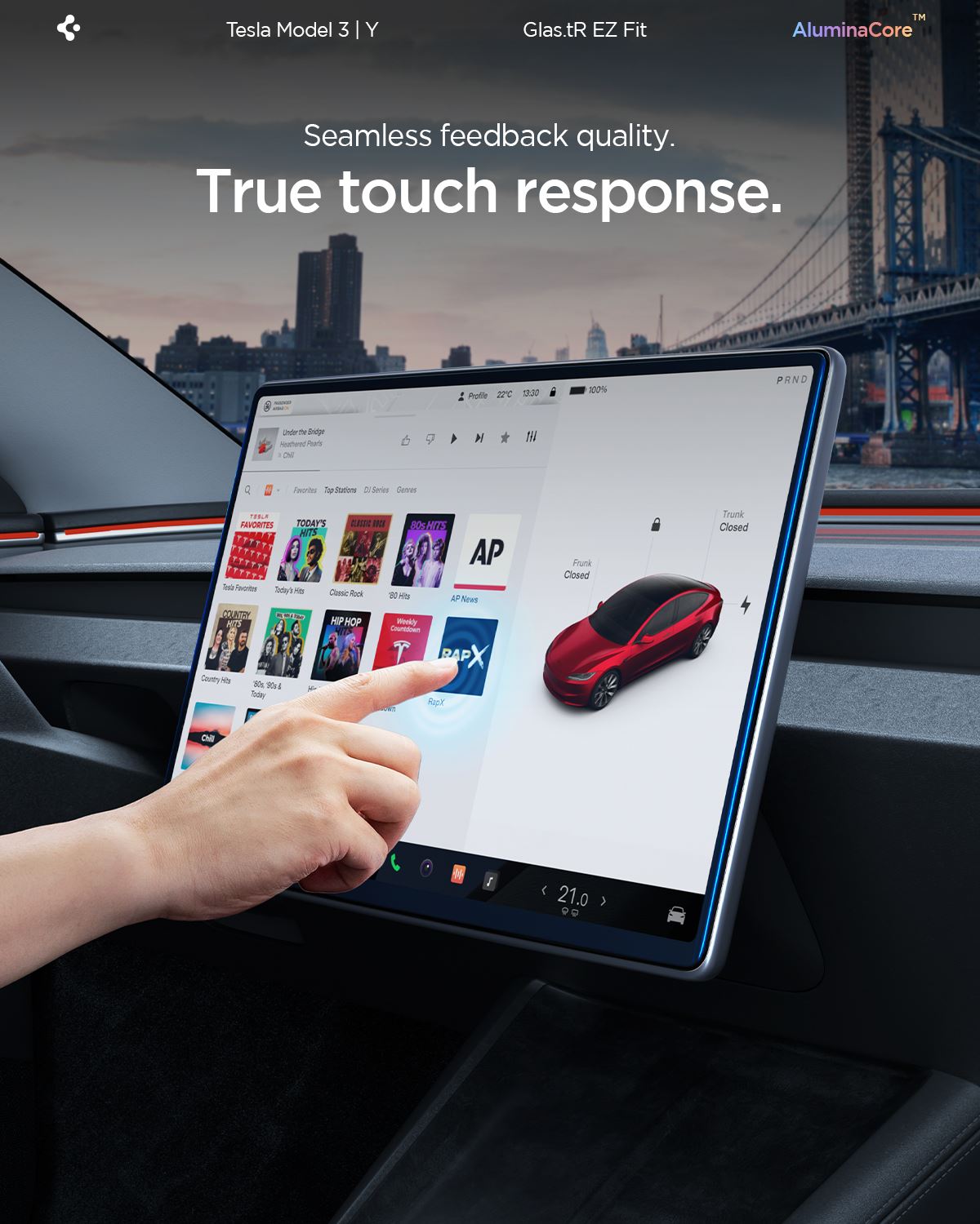 Spigen EZ Fit Clear Transparent (15.4"/1 Pack) - Tesla Model Y (2025/2026)/Model 3 (2024/2025/2026) (14)