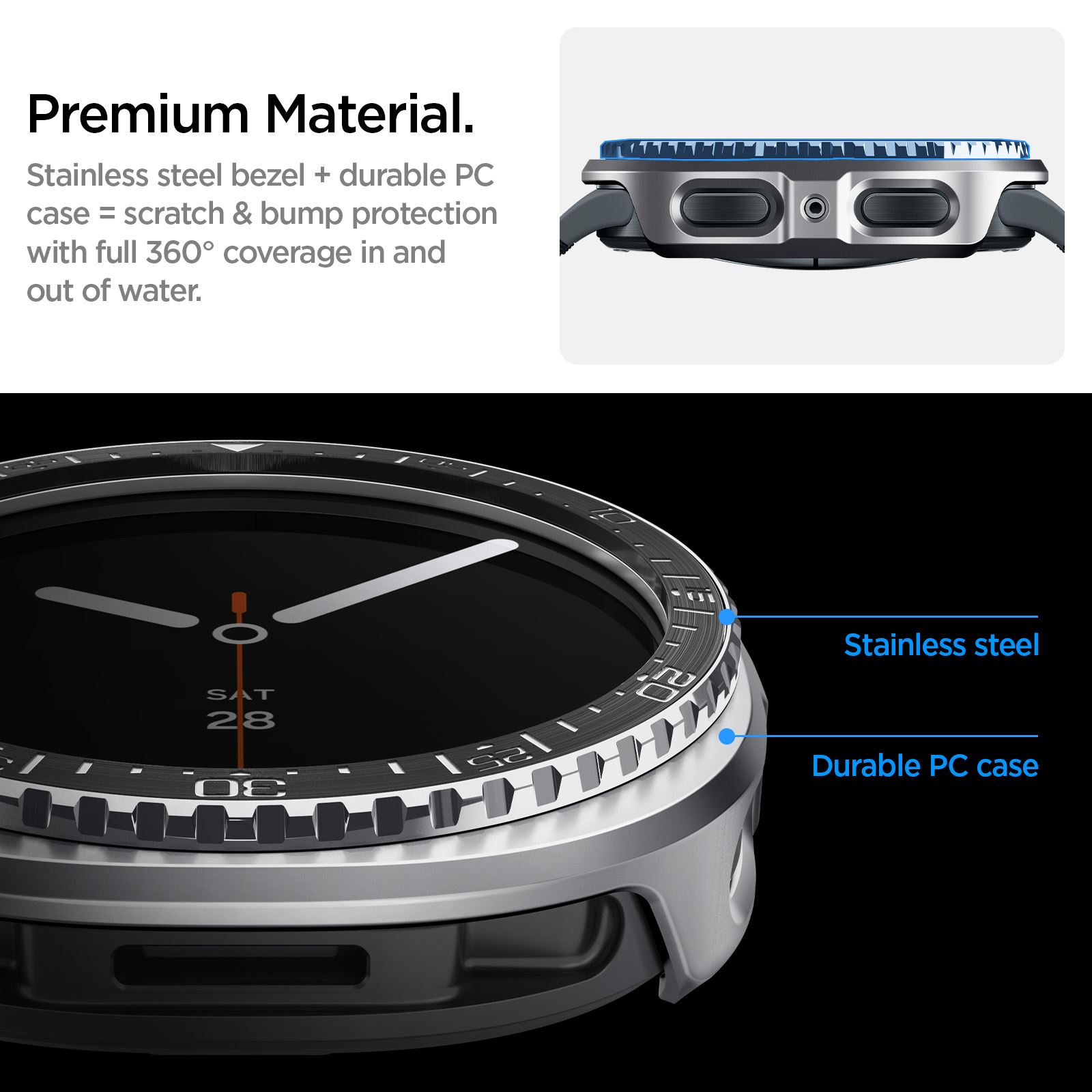 Spigen Bezel Tune Pro (Diver), black - Samsung Galaxy Watch 9/8 44mm (13)