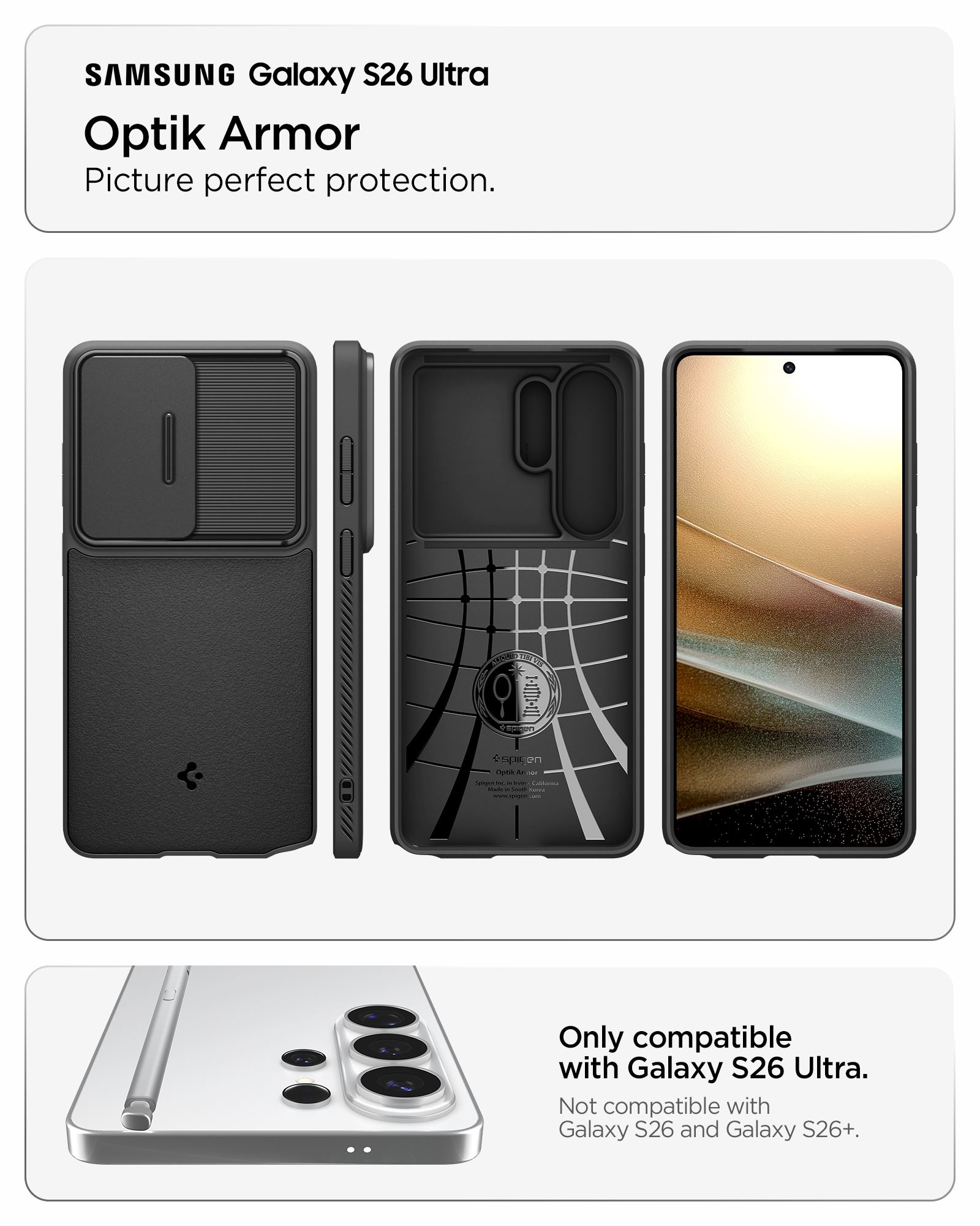 Spigen Optik Armor, black - Samsung Galaxy S26 Ultra (11)