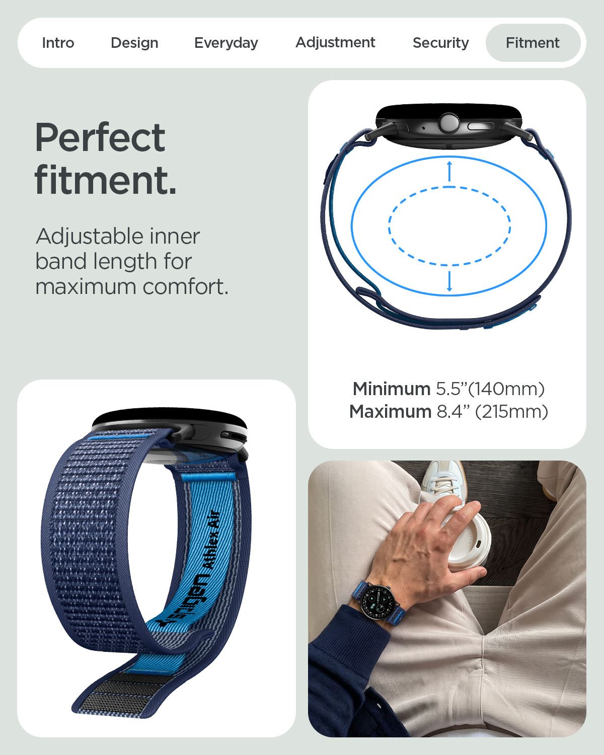 Spigen Athlex Air, active navy blue - Google Pixel Watch 5/4/3 41mm/2/1 (15)