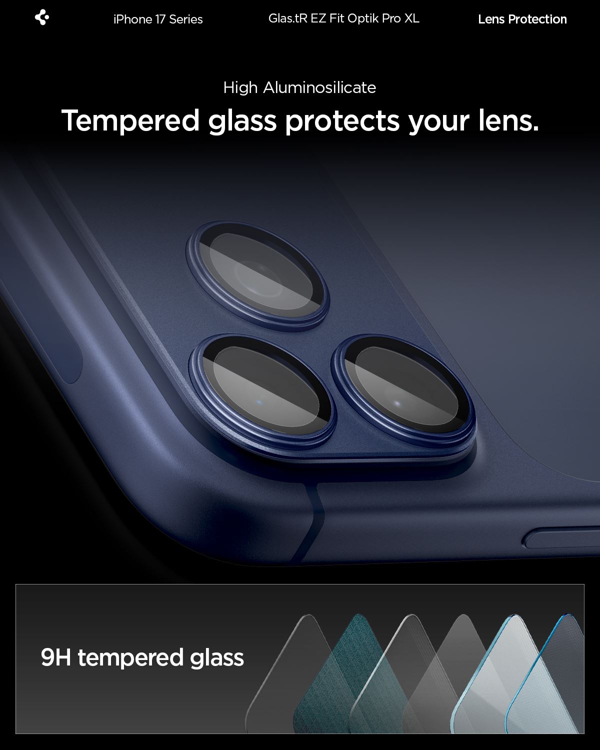 Spigen Glass tR EZ Fit Optik Pro XL 1 Pack, blue - iPhone 17 Pro Max (15)
