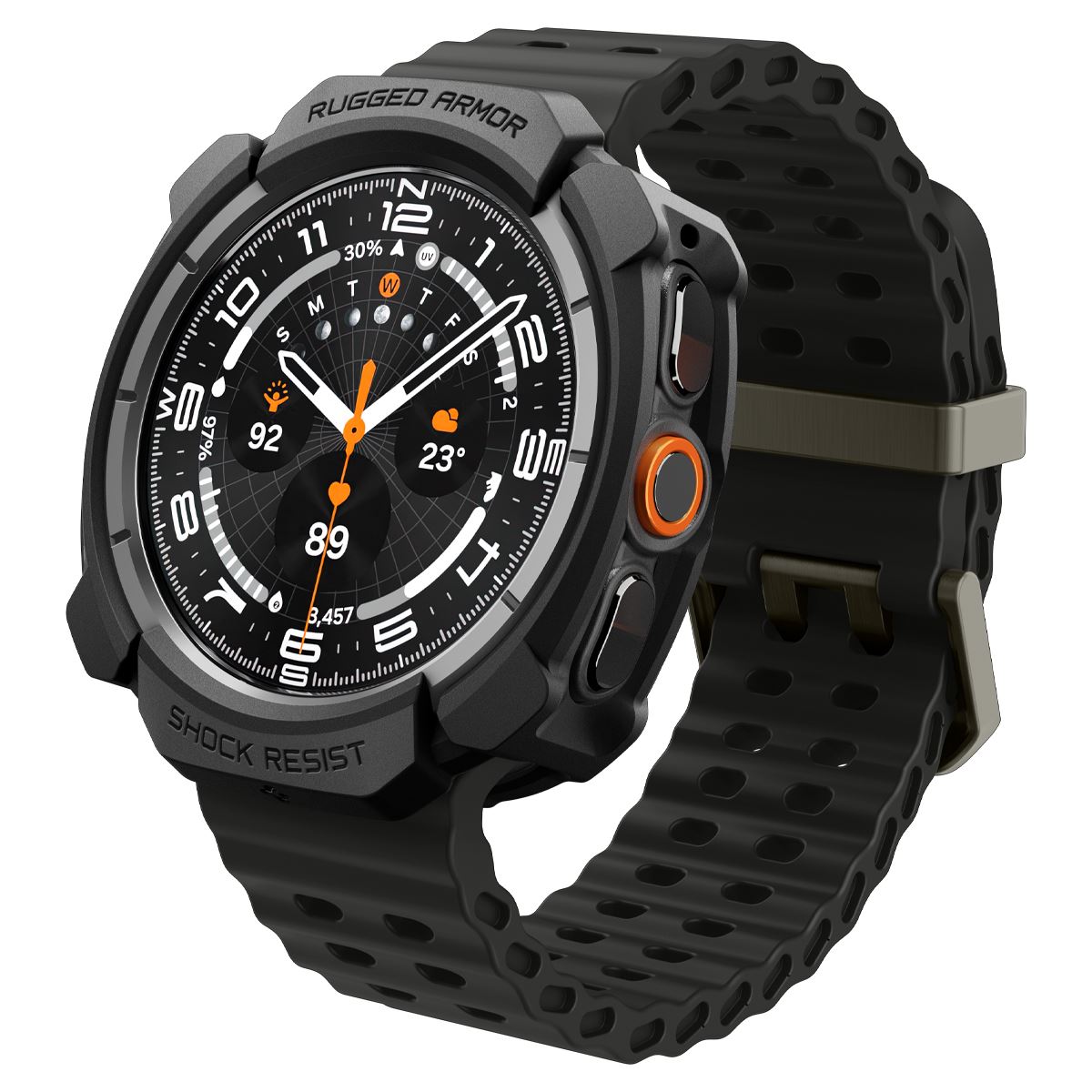 Spigen Rugged Armor, matte black - Samsung Galaxy Watch Ultra 2 47mm (1)