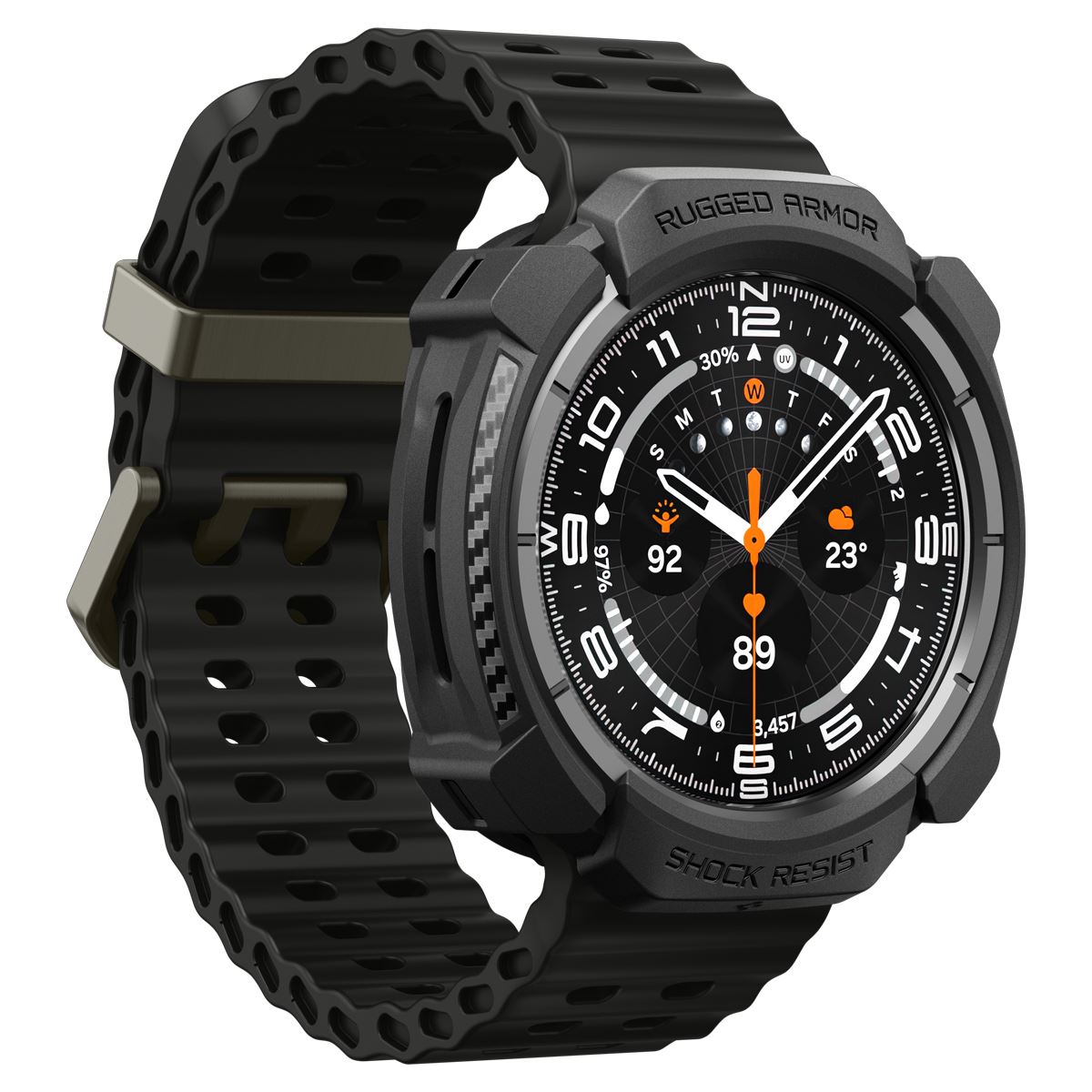 Spigen Rugged Armor, matte black - Samsung Galaxy Watch Ultra 2 47mm (10)