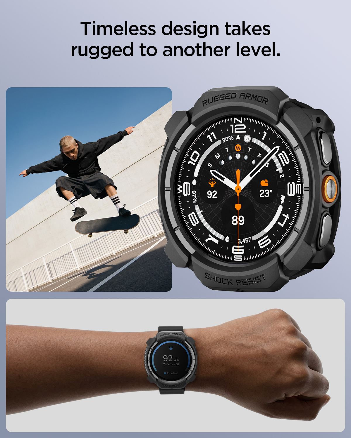 Spigen Rugged Armor, matte black - Samsung Galaxy Watch Ultra 2 47mm (12)