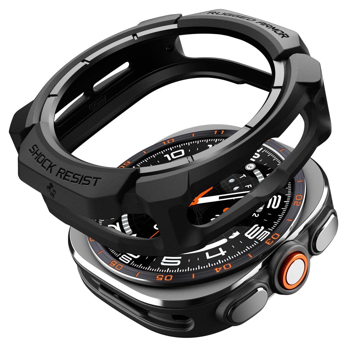 Spigen Rugged Armor, matte black - Samsung Galaxy Watch Ultra 2 47mm (8)