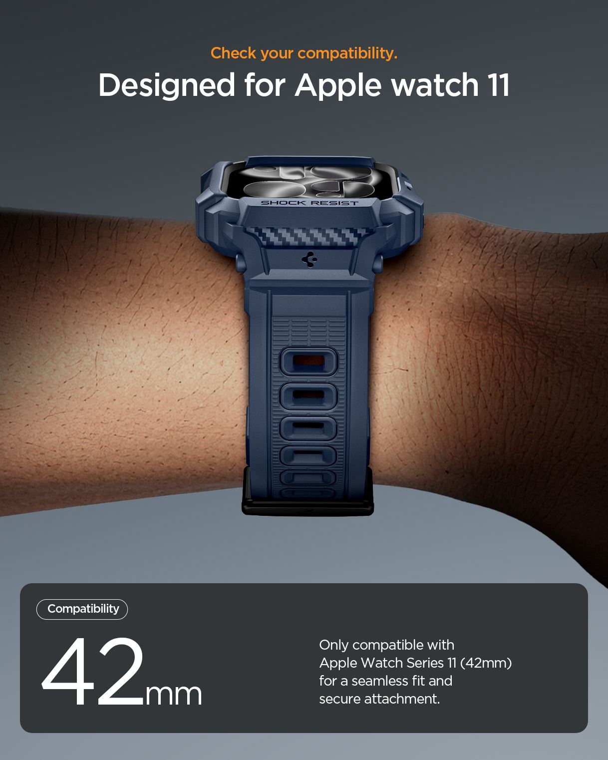 Spigen Rugged Armor Pro 2, navy blue - Apple Watch 11 42mm (12)