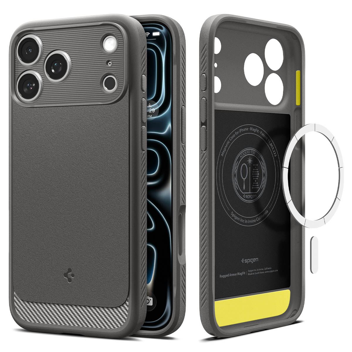 Spigen Rugged Armor MagSafe, gray - iPhone 18 Pro Max/17 Pro Max