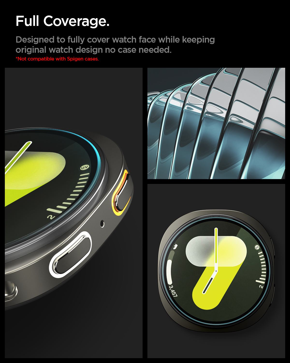 Spigen Glass tR EZ Fit 2 Pack - Samsung Galaxy Watch 8 (44mm) (6)