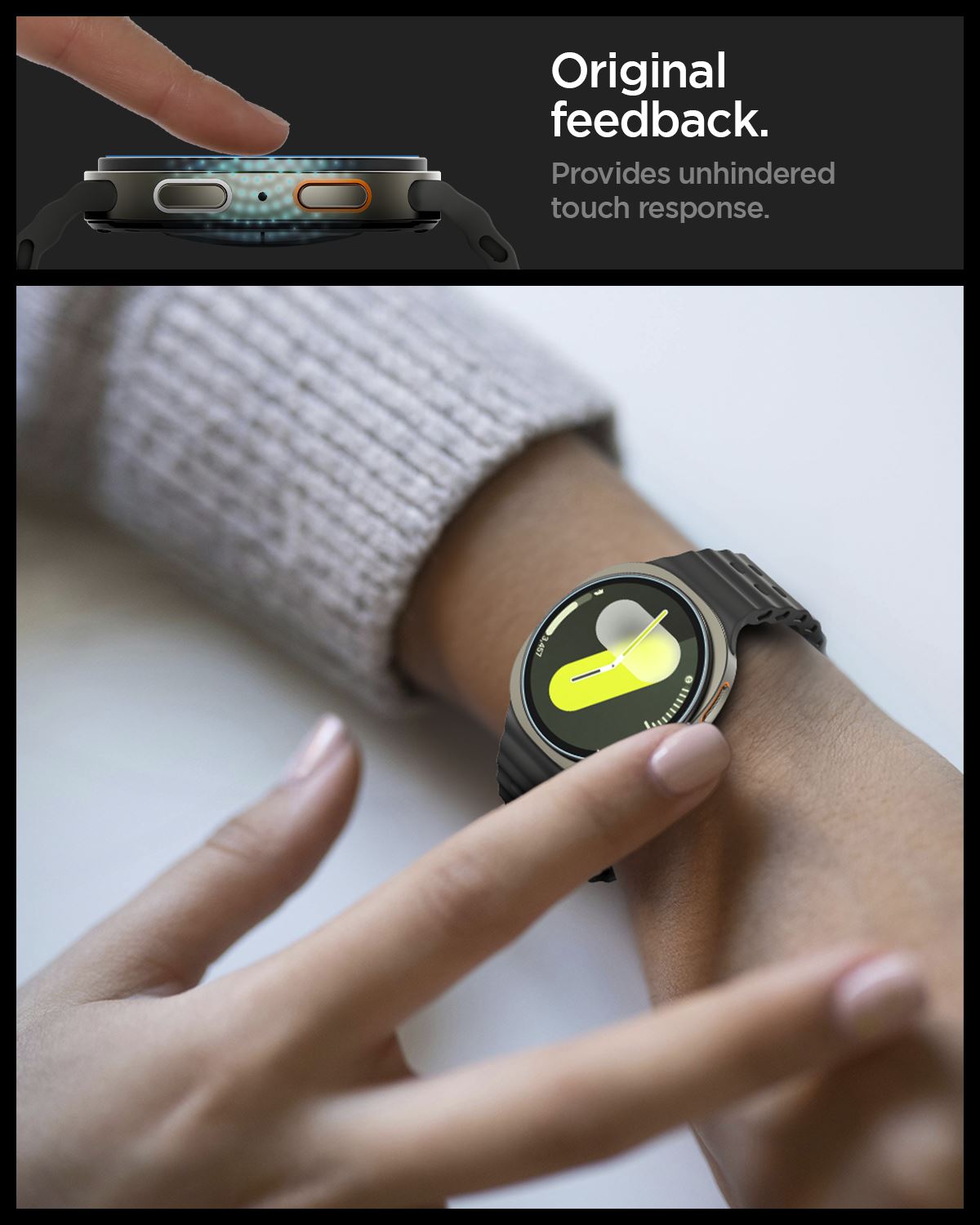 Spigen Glass tR EZ Fit 2 Pack - Samsung Galaxy Watch 8 (44mm) (7)