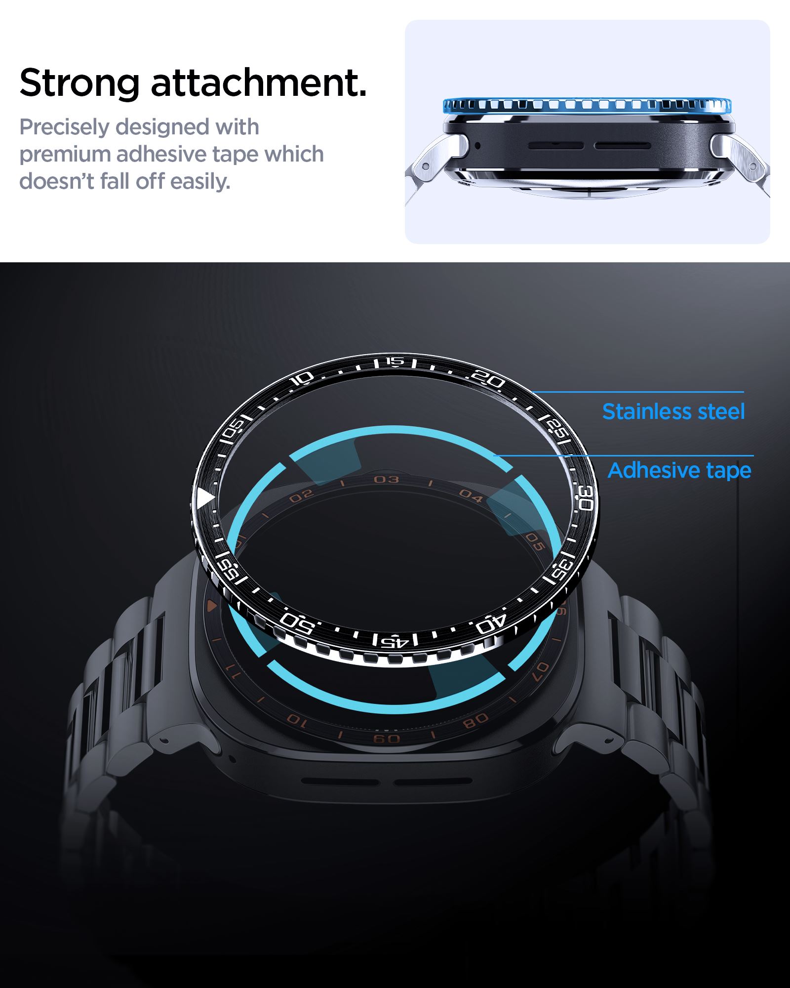 Spigen Bezel Tune (Diver), black - Samsung Galaxy Watch Ultra 2 47mm (17)
