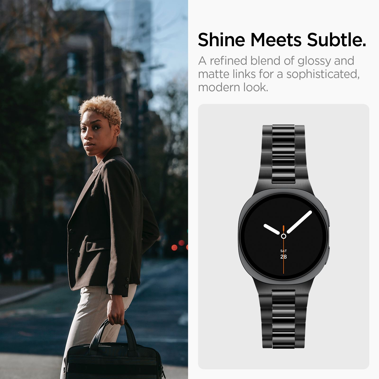 Spigen Modern Fit 316L, black - Samsung Galaxy Watch 9/8 46mm/44mm/40mm (10)