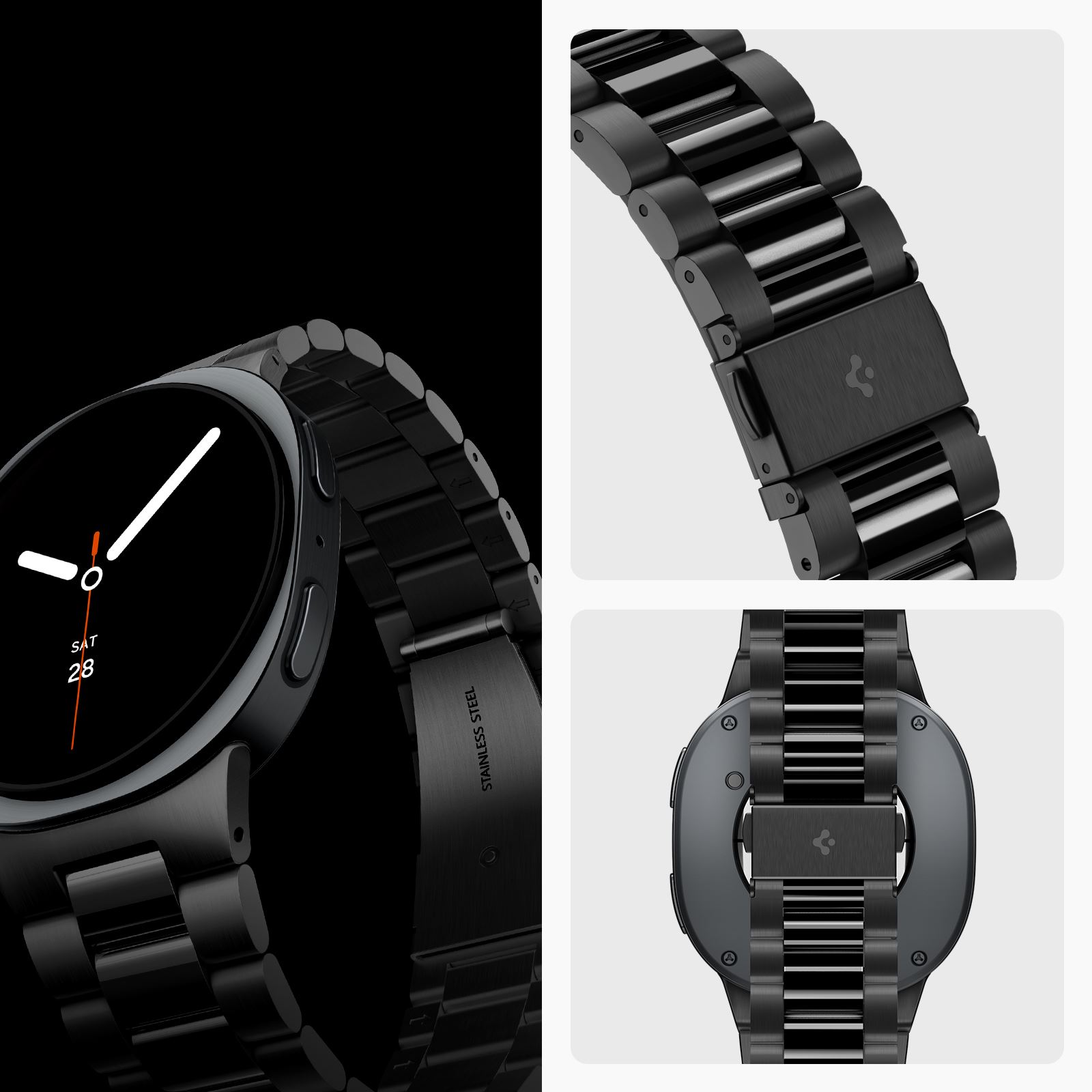 Spigen Modern Fit 316L, black - Samsung Galaxy Watch 9/8 46mm/44mm/40mm (12)