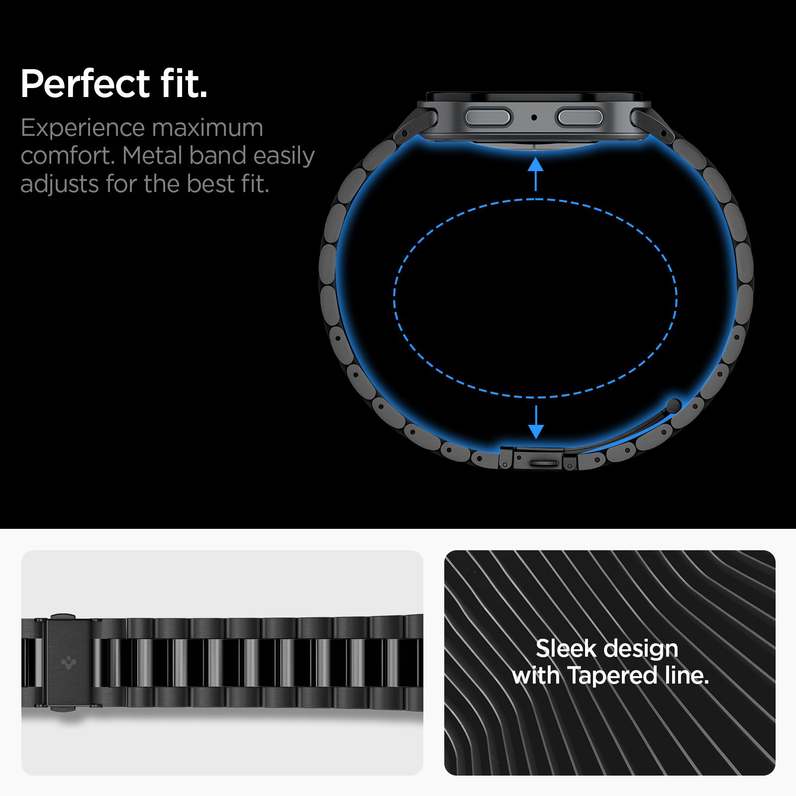 Spigen Modern Fit 316L, black - Samsung Galaxy Watch 9/8 46mm/44mm/40mm (13)