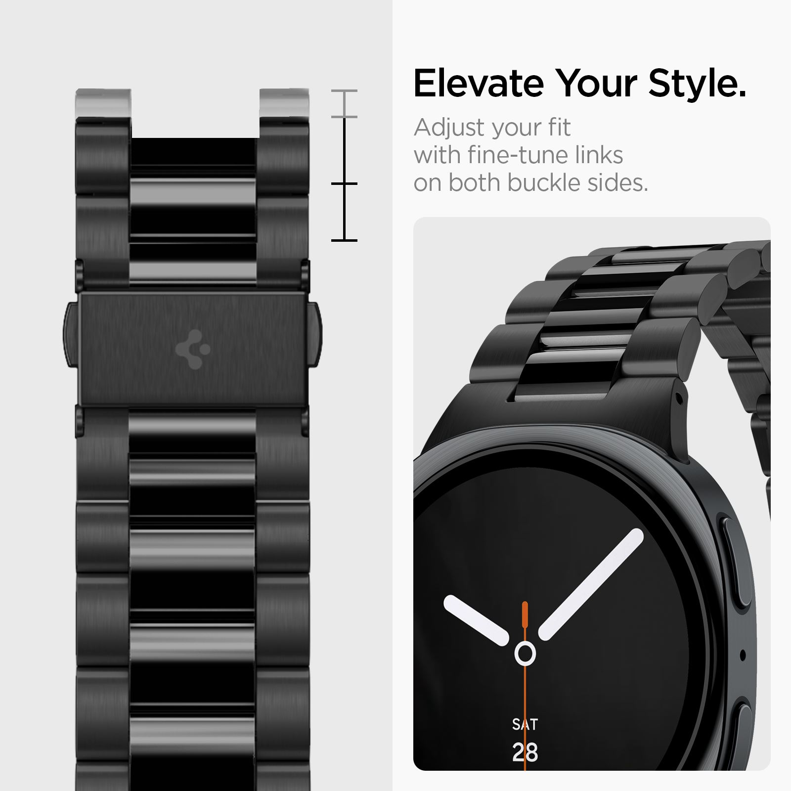 Spigen Modern Fit 316L, black - Samsung Galaxy Watch 9/8 46mm/44mm/40mm (14)