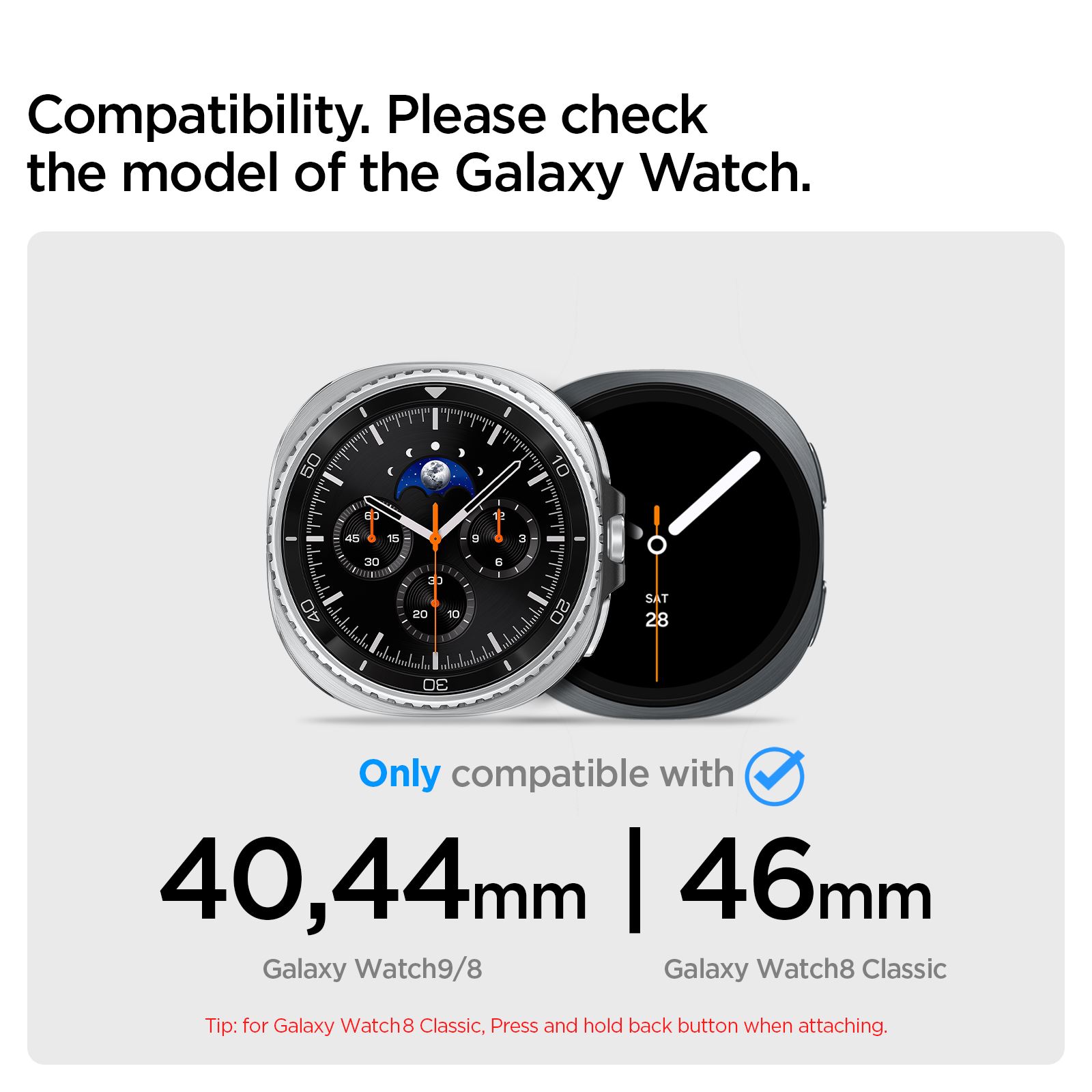 Spigen Modern Fit 316L, black - Samsung Galaxy Watch 9/8 46mm/44mm/40mm (9)