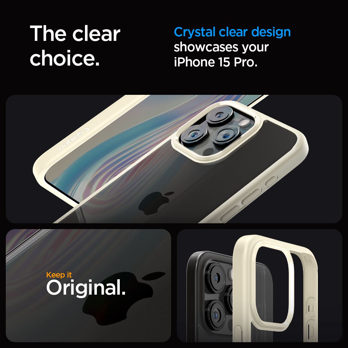 Spigen Ultra Hybrid, mute beige - iPhone 15 Pro (11)