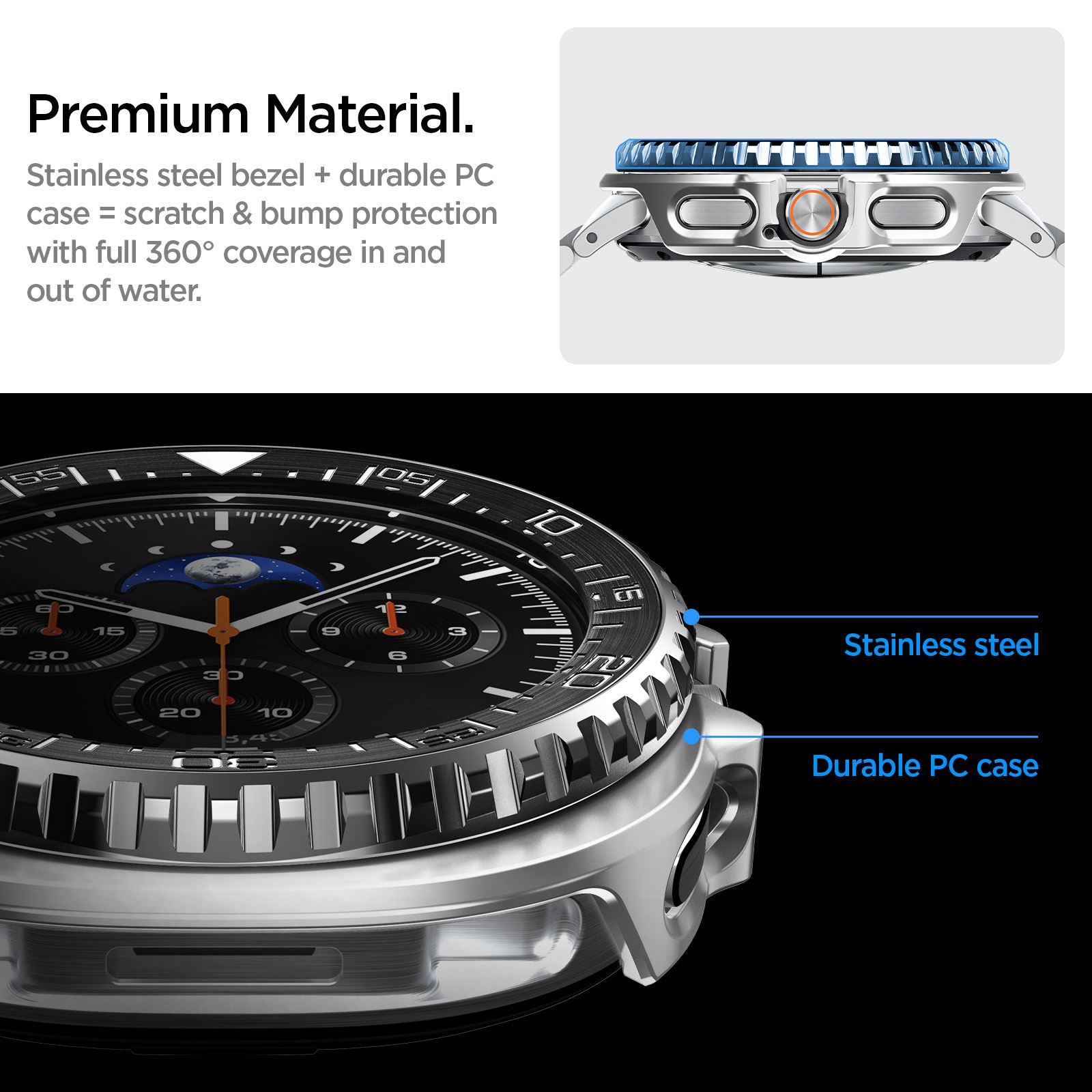 Spigen Bezel Tune Pro (Diver), black - Samsung Galaxy Watch 8 Classic 46mm (14)