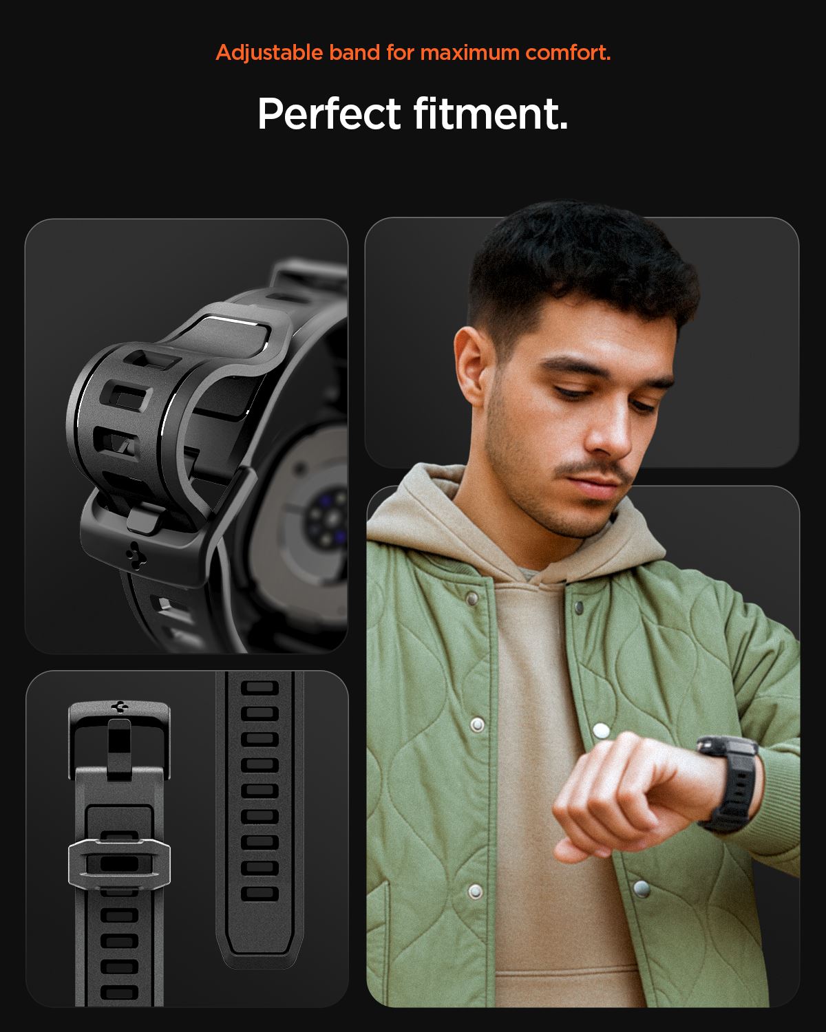 Spigen Rugged Armor Pro, matte black - Samsung Galaxy Watch 8 Classic (46mm) (13)