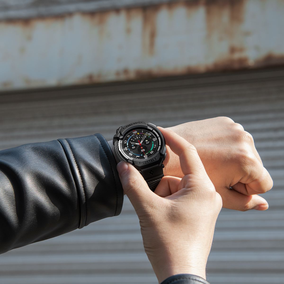 Spigen Rugged Armor Pro, matte black - Samsung Galaxy Watch 8 Classic (46mm) (17)