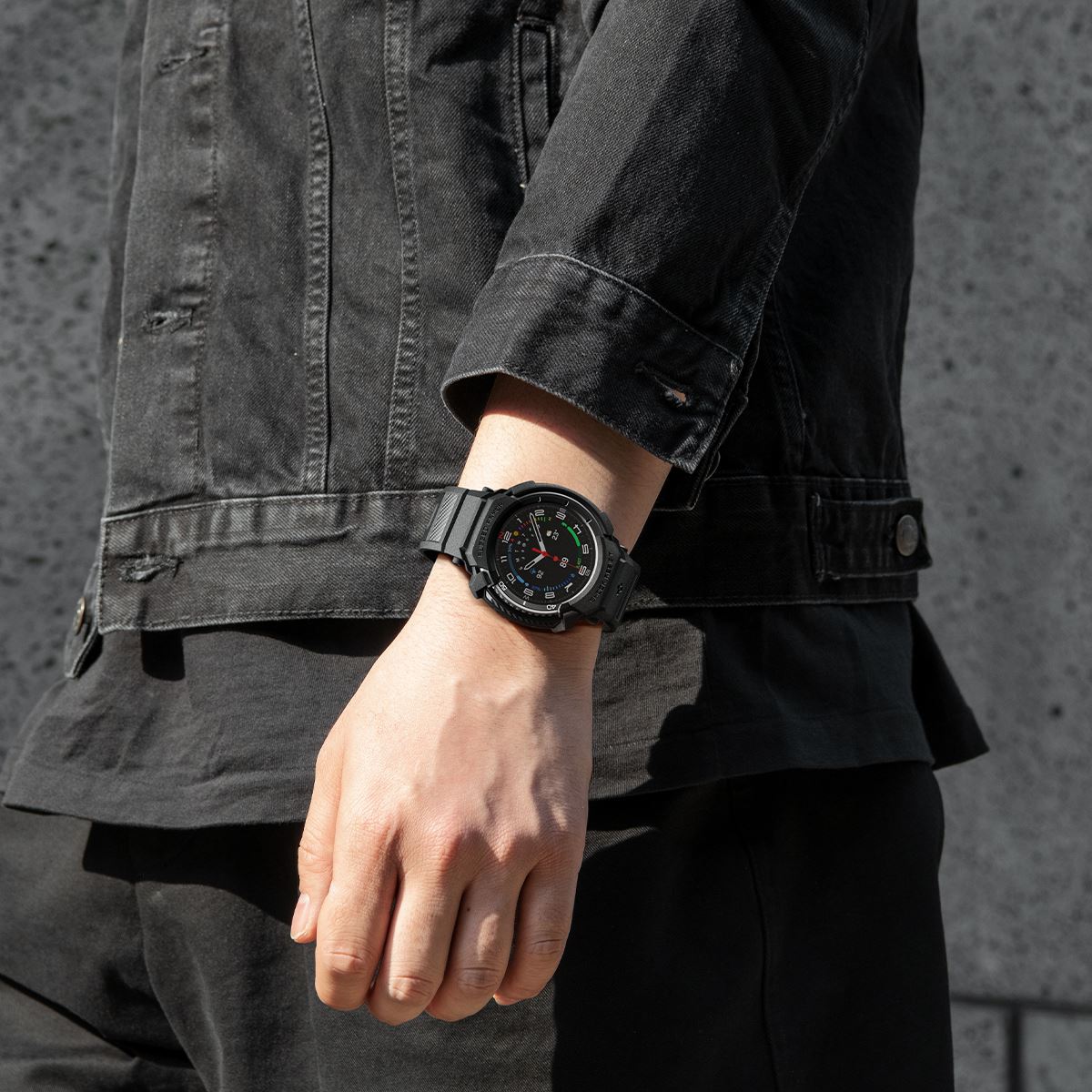 Spigen Rugged Armor Pro, matte black - Samsung Galaxy Watch 8 Classic (46mm) (18)