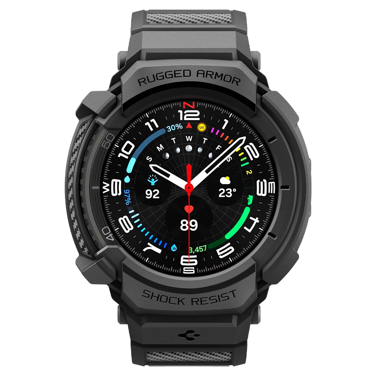 Spigen Rugged Armor Pro, matte black - Samsung Galaxy Watch 8 Classic (46mm) (2)